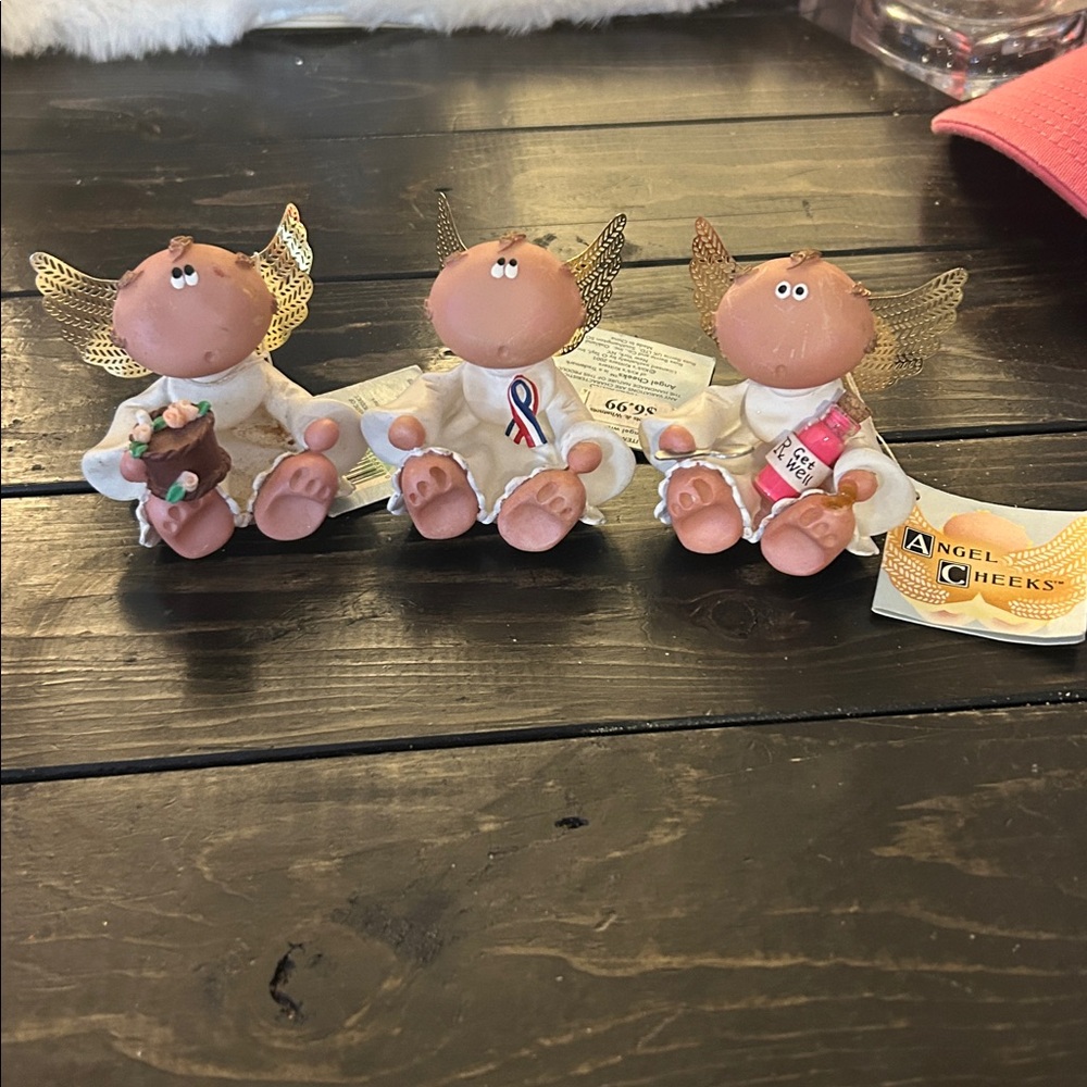 50%offw❤️ Russ Vintage Angel Cheeks Figurines 3 birthday get well, congrat